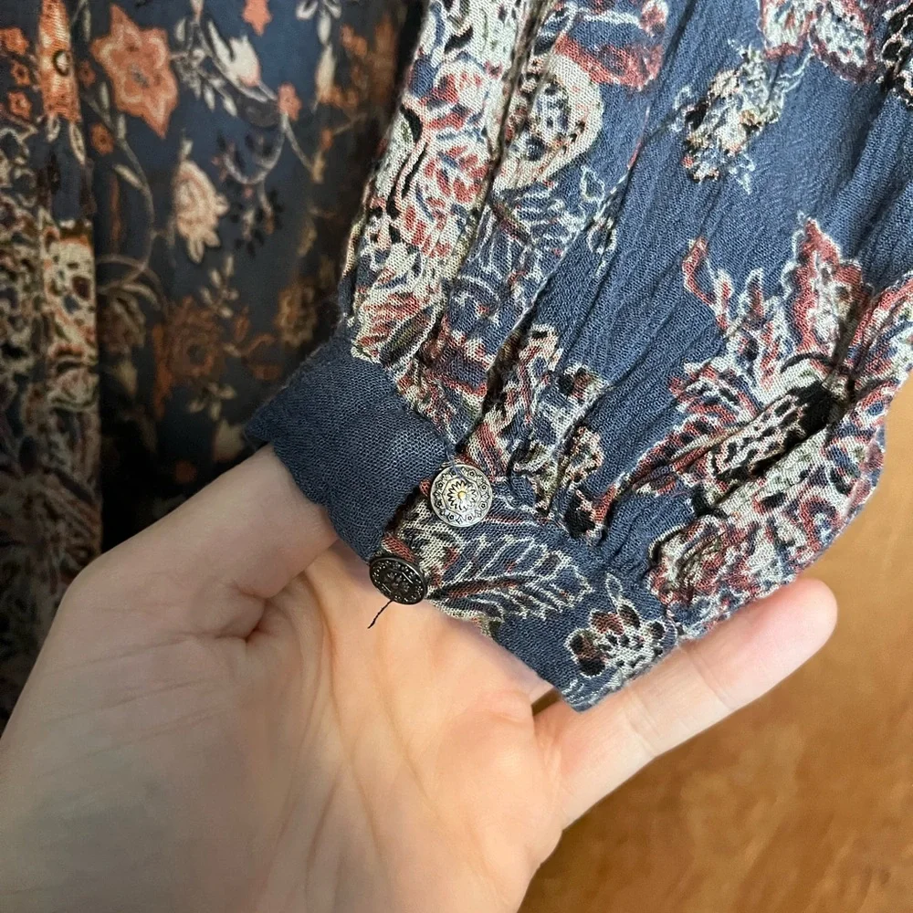 Free people lucky loosey floral mini boho dress